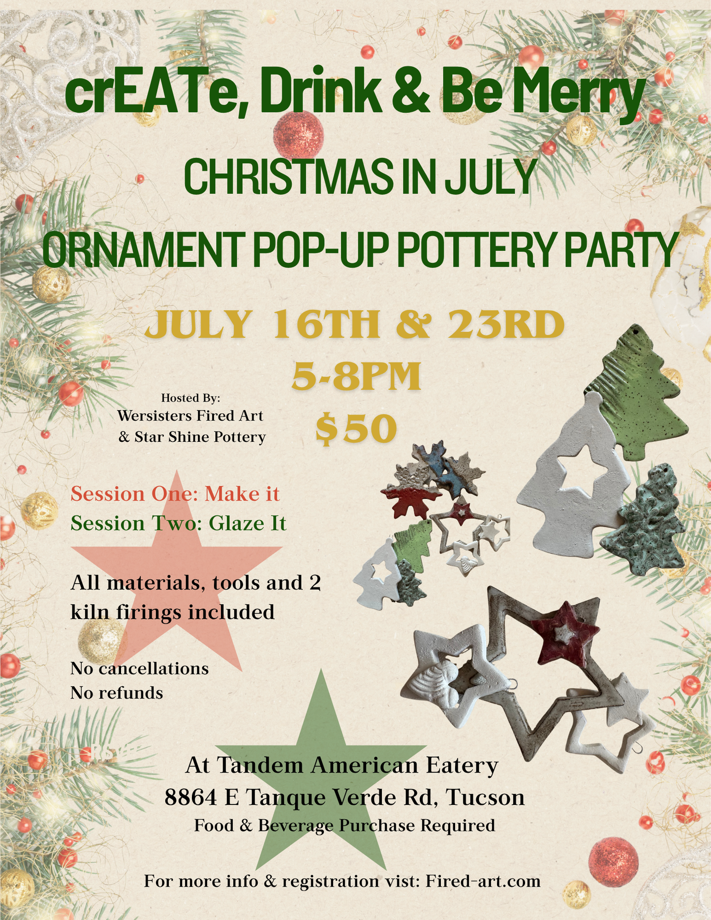 July Ornament Pop-Up Pottery Party